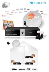 Full HD satelitní komplet Zircon Skyline - CS link - 3 TV