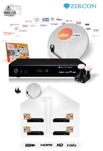 Full HD satelitní komplet Zircon Starline - CS link - 4 TV