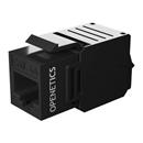 Cat. 6A UTP RJ45 180o slim keystone jack, tool-less black color
