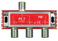 FTE rozbočovač AS 3, rozsah 5-2400 MHz, F-konektor