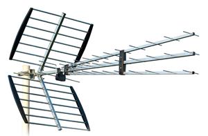 ISKRA DVB-T anténa P-47+N Triplex LTE s F konektorem 11 - 17 dB