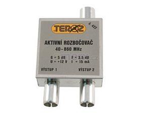 TEROZ aktivní rozbočovač 5dB, F-konektory, napájení 12V