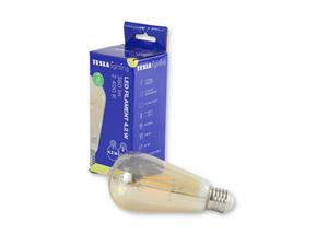 TESLA CB274224-1 – LED cone bulb vintage žárovka E27, 4,2W, 380 lm, 2400K, teplá bílá, zlatá