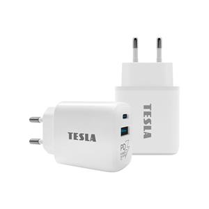 TESLA Power Charger T220 - duální rychlonabíječka 25 W PD 3.0/PPS (bílá)
