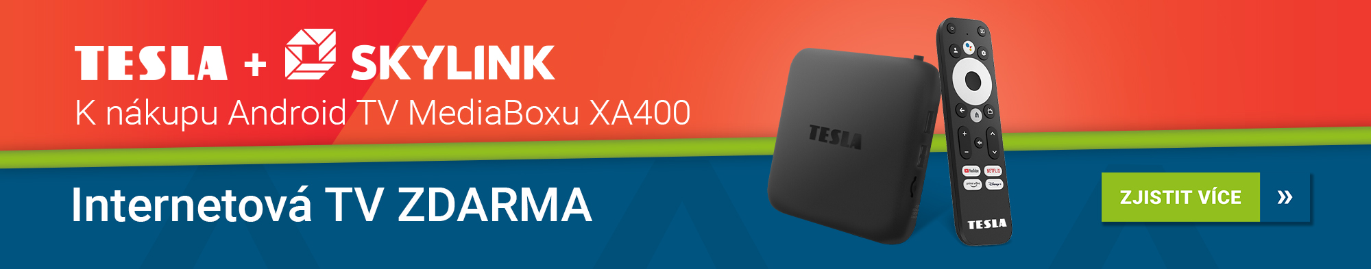 TESLA MediaBox XA400 Android TV – UHD multimediální přehrávač